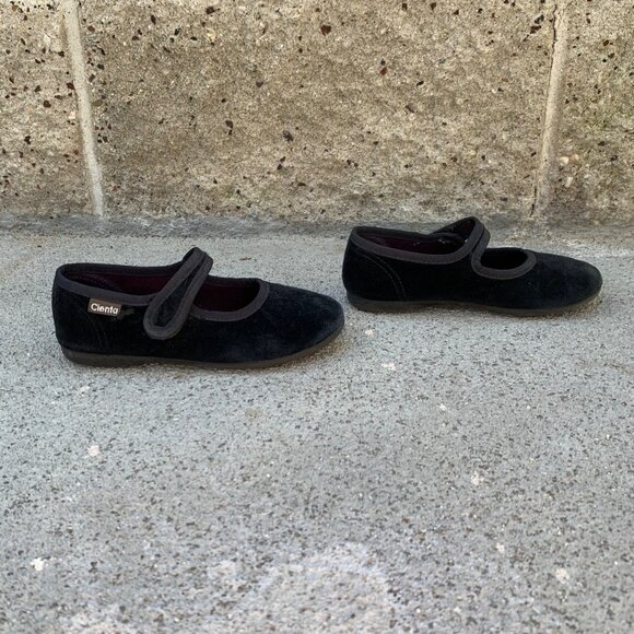 CIENTA Velvet Mary Jane Shoes Girls 28 10 Black Velour Shoe Flats Toddler Girl - Picture 6 of 8